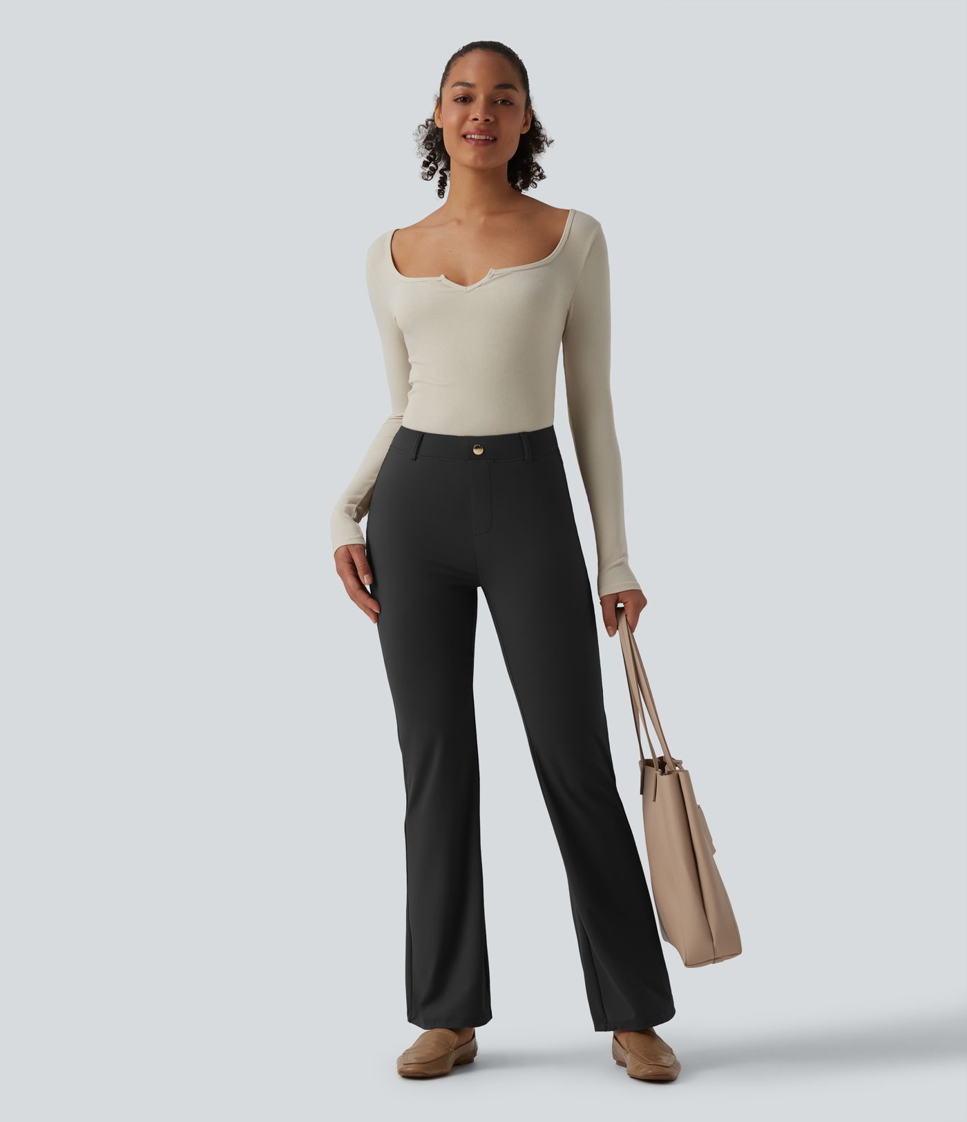 Work trousers with a high waist