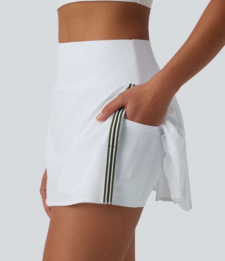 Breezeful™ Jupe-short pickleball mini 2-en-1 plissée séchage rapide taille haute à bandes latérales avec poches