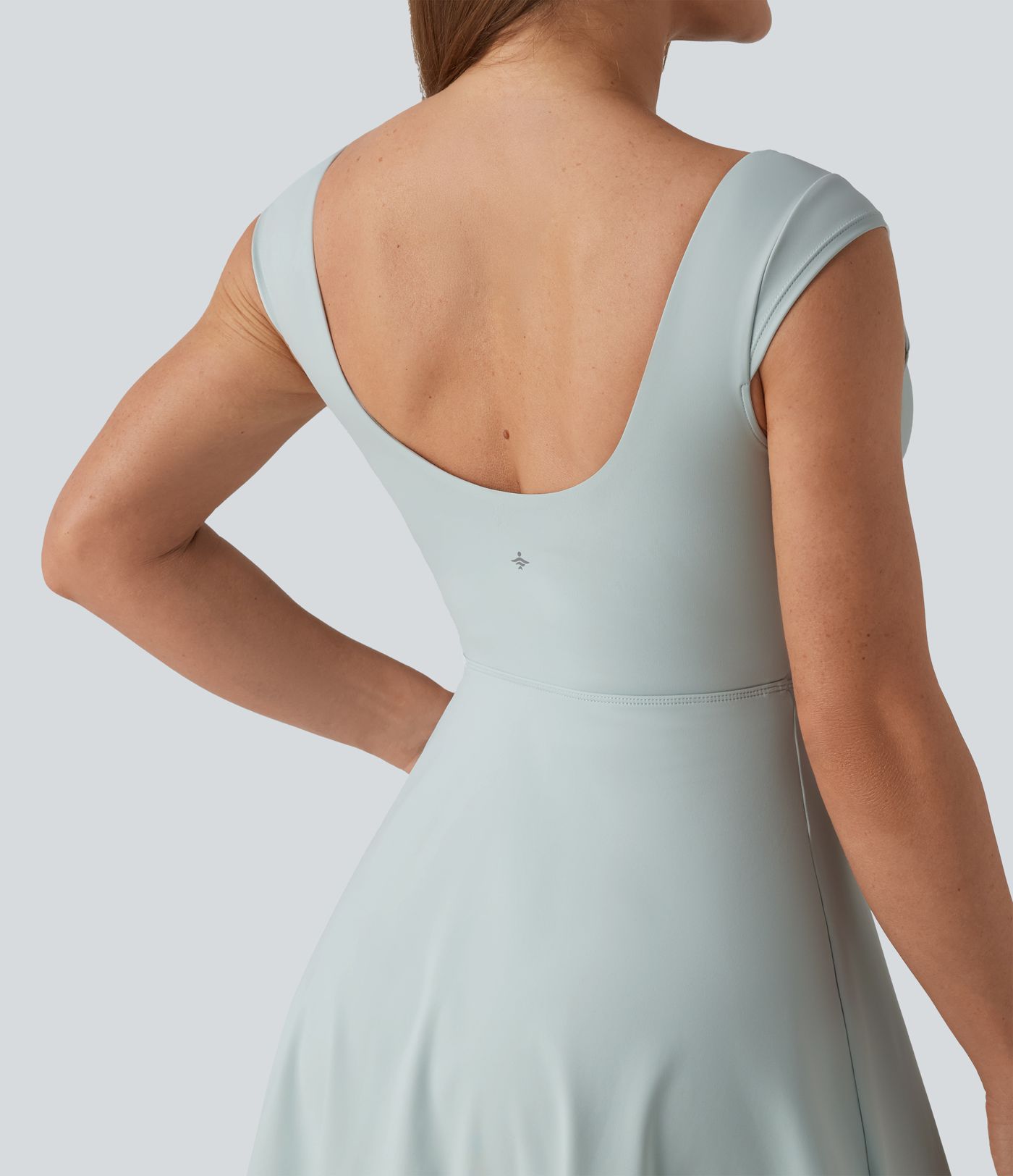 SoftlyZero™ Airy Boat Neck Backless Mini 2-in-1 Cool Touch Dance Active Dress with Pockets-Easy Peezy-UPF50+