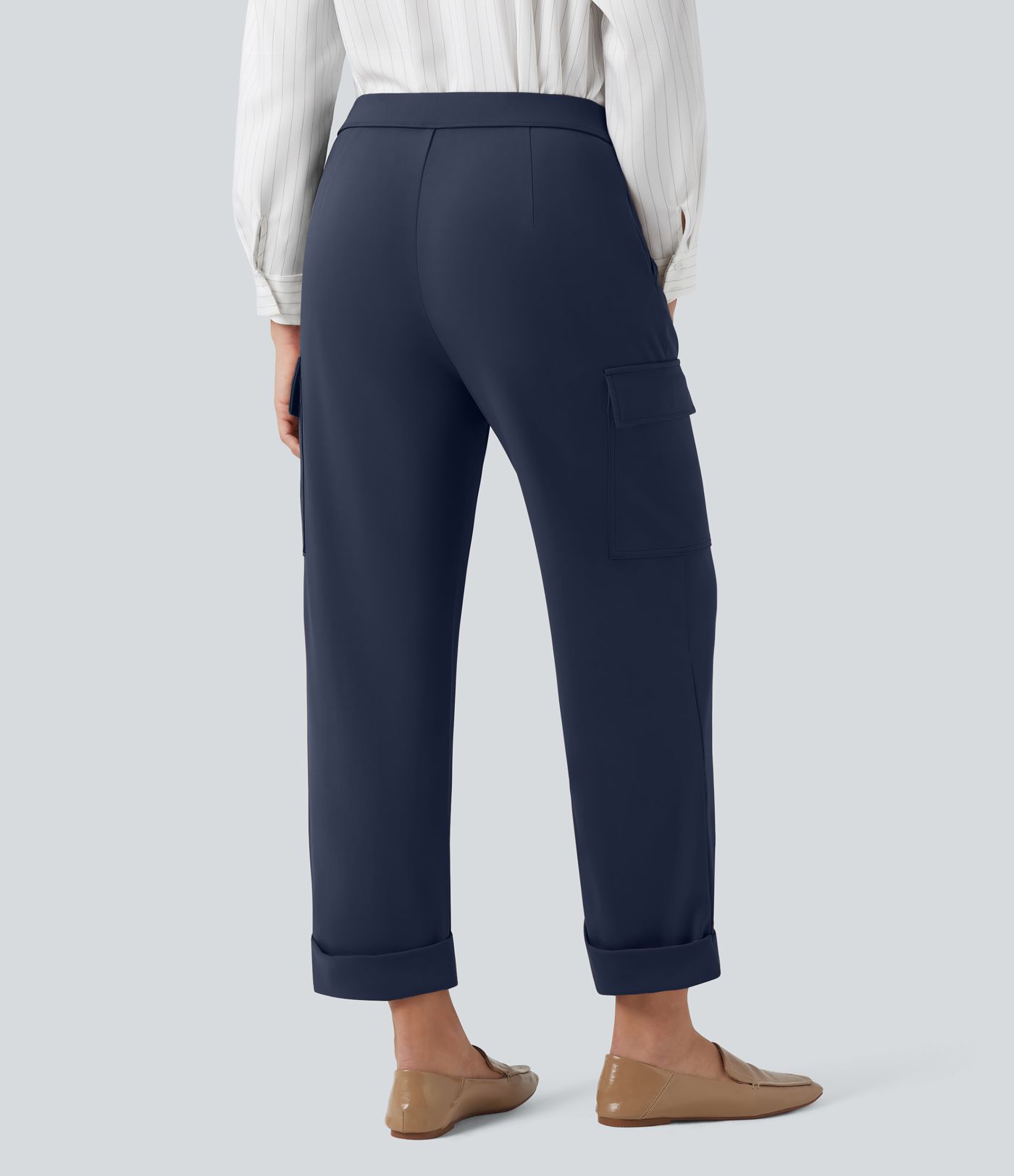 Halara Flex™ DayStretch Mid Rise Straight Leg Work Cargo Pants with Pockets