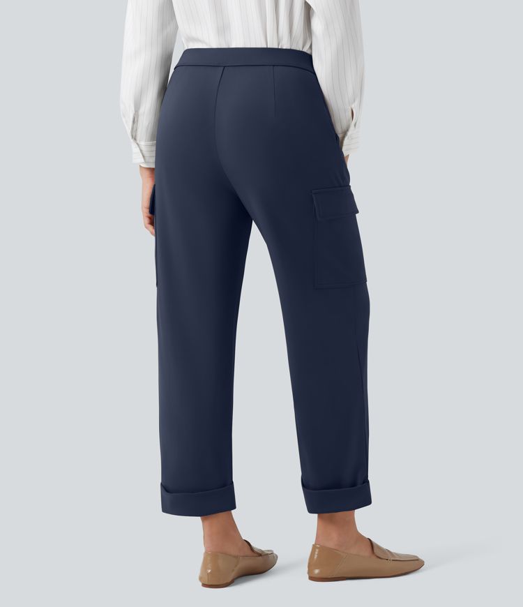 Halara Flex™ DayStretch Mid Rise Straight Leg Work Cargo Pants with Pockets