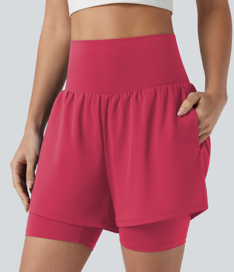 SoftlyZero™ Airy Super High Waisted 2-in-1 Cool Touch Yoga Shorts 7'' with Pockets
