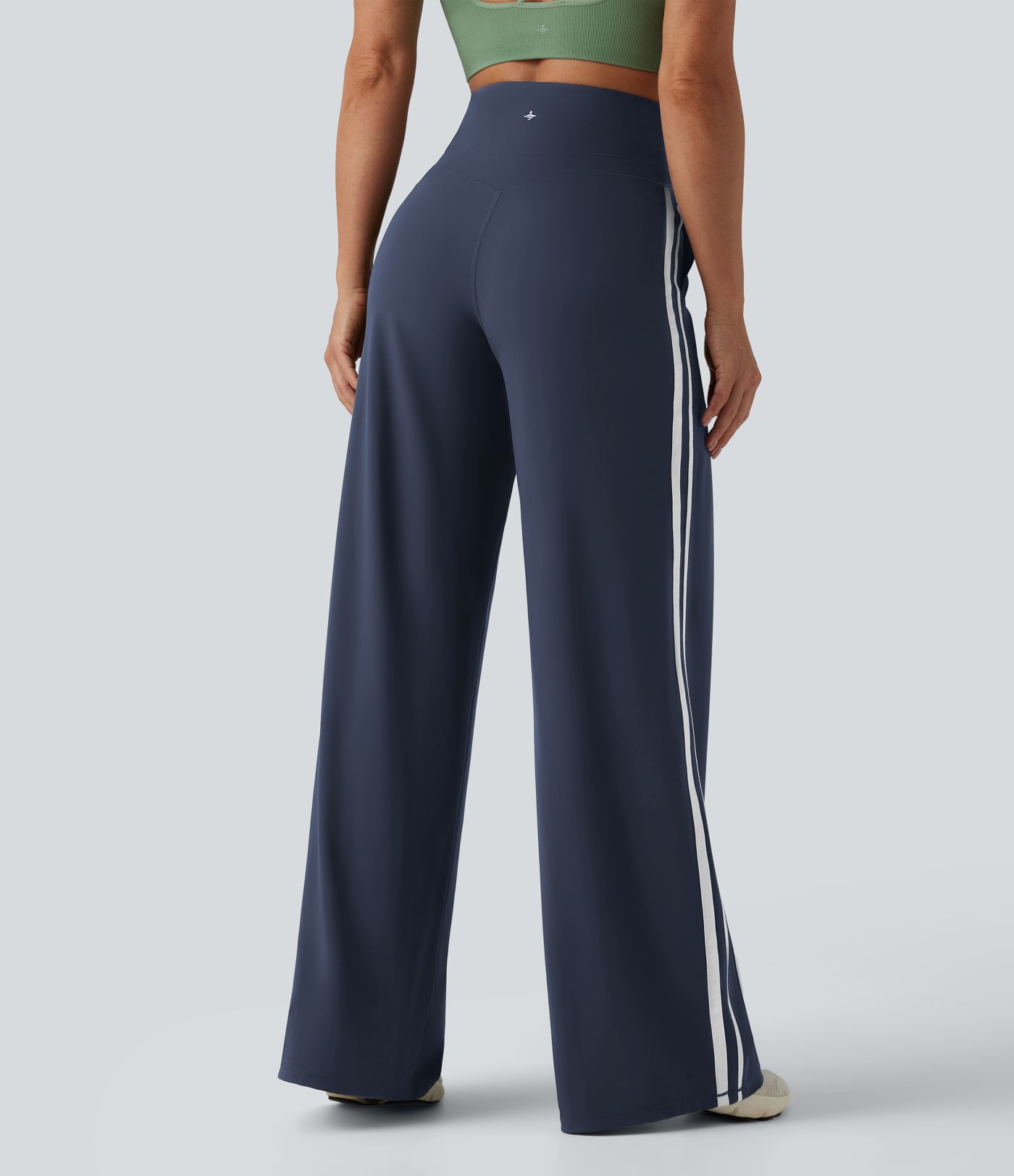 Halara UltraSculpt™ High Waisted Tummy Control Color Block Stripes Yoga Baggy Pants with Pockets