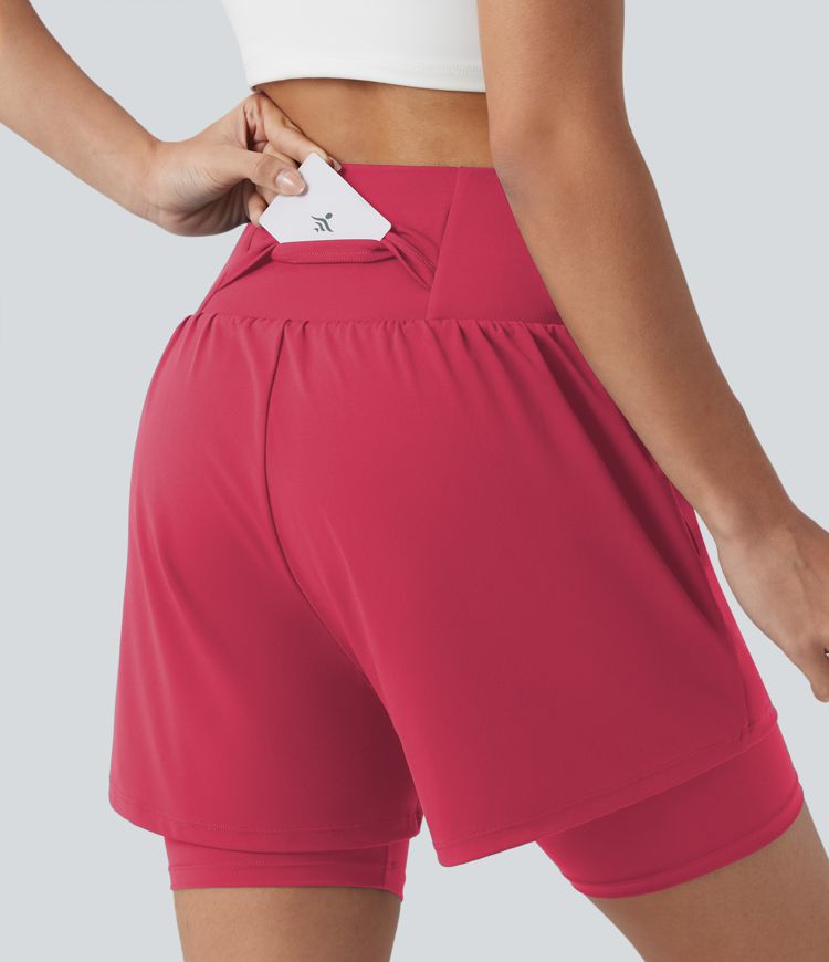 SoftlyZero™ Airy Super High Waisted 2-in-1 Cool Touch Yoga Shorts 7'' with Pockets