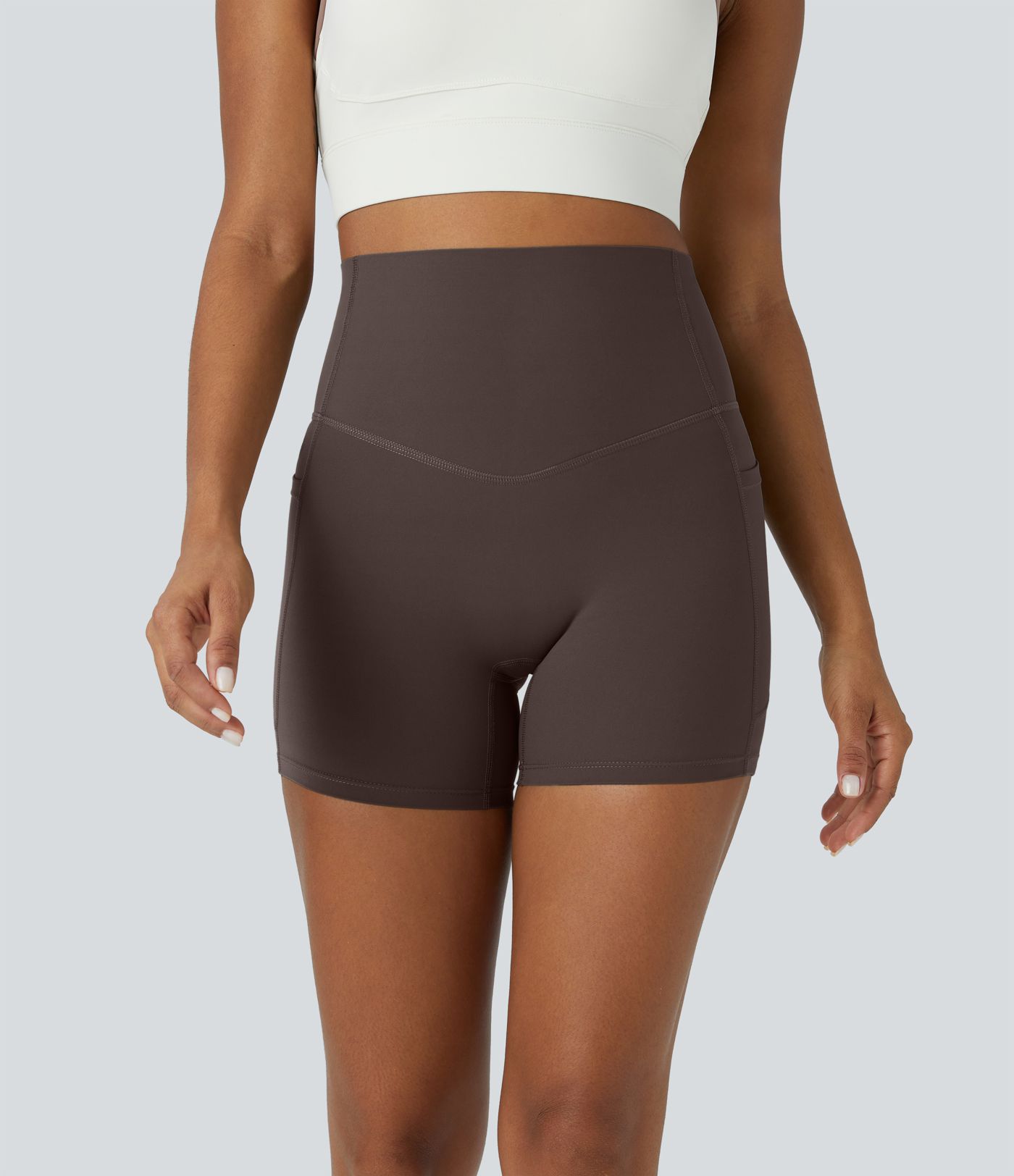 Halara UltraSculpt™ High Waisted Tummy Control Side Pocket Shaping Training Biker Shorts 5''