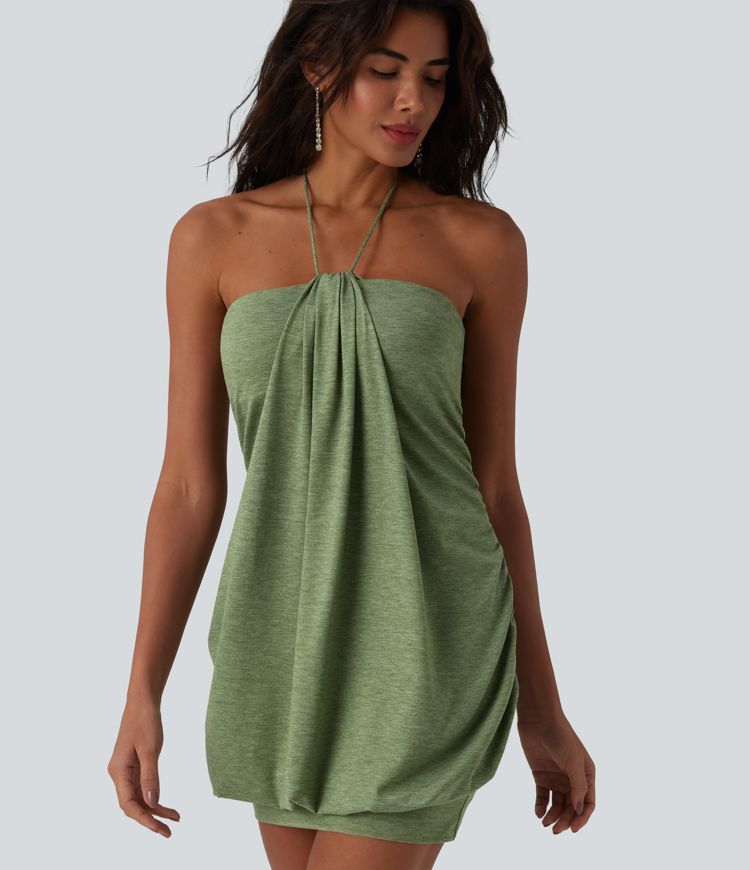 Halter Tie Back Bodycon Micro Mini Dress