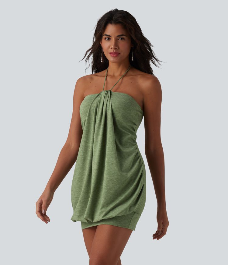 Halter Tie Back Bodycon Micro Mini Dress