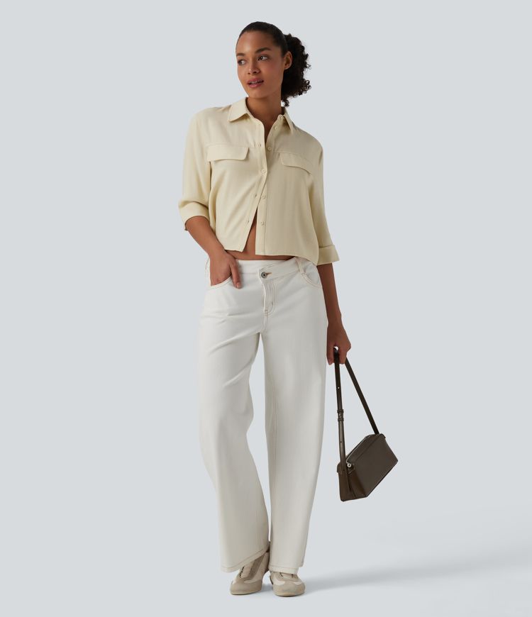 Half Sleeve Casual Linen-Blend Shirt