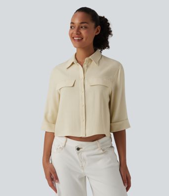 Half Sleeve Casual Linen-Blend Shirt