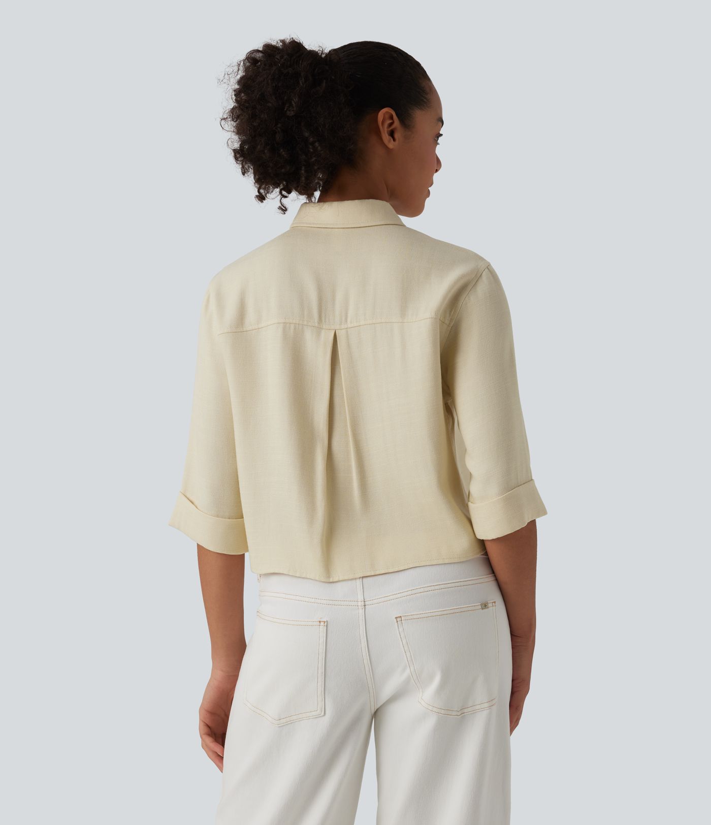 Half Sleeve Casual Linen-Blend Shirt