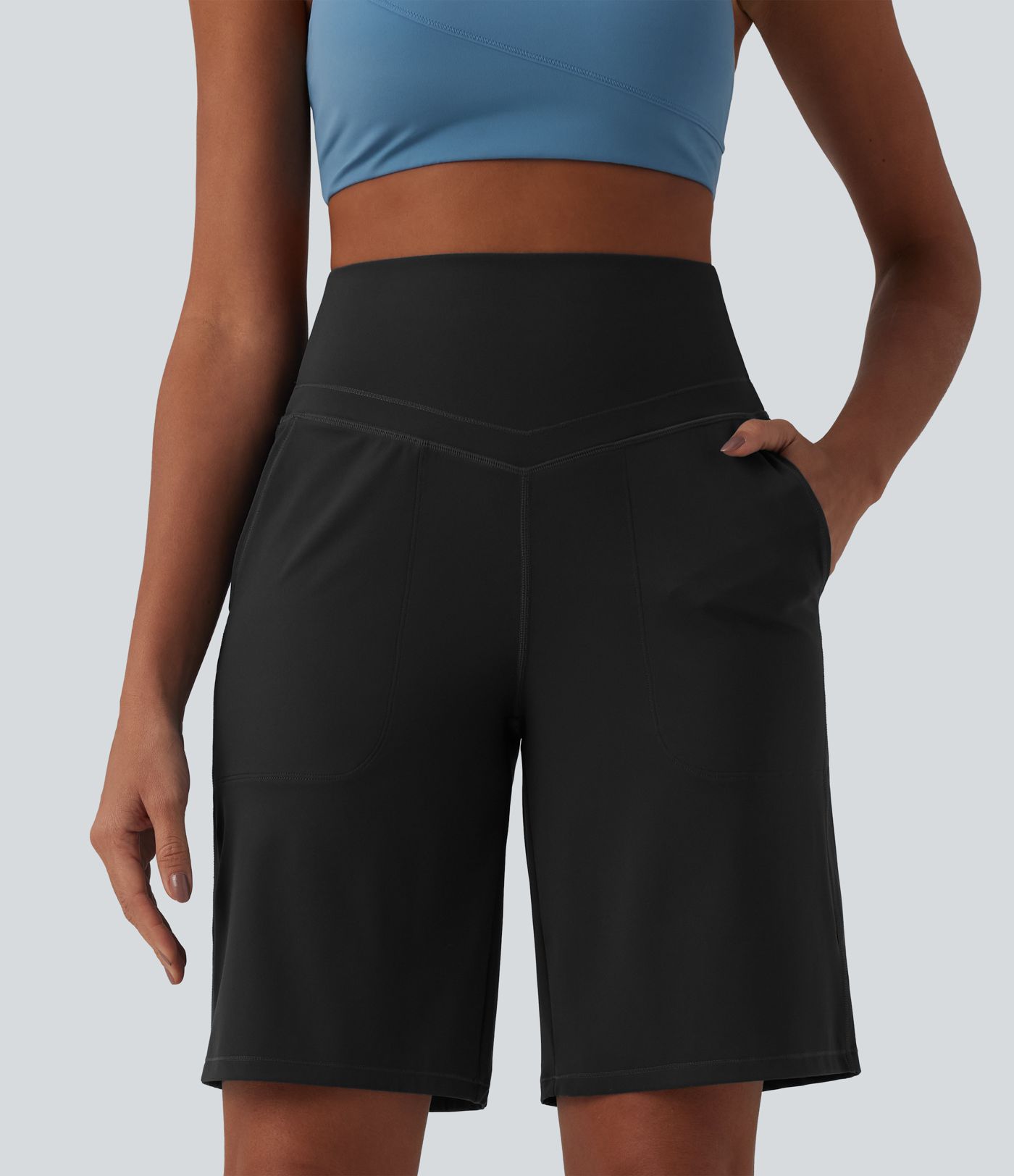 Halara UltraSculpt™ High Waisted Tummy Control Yoga Bermuda Shorts 10'' with Pockets