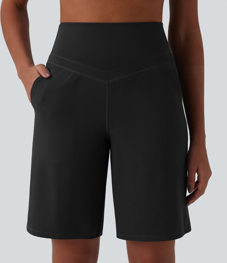 Halara UltraSculpt™ High Waisted Tummy Control Yoga Bermuda Shorts 10'' with Pockets
