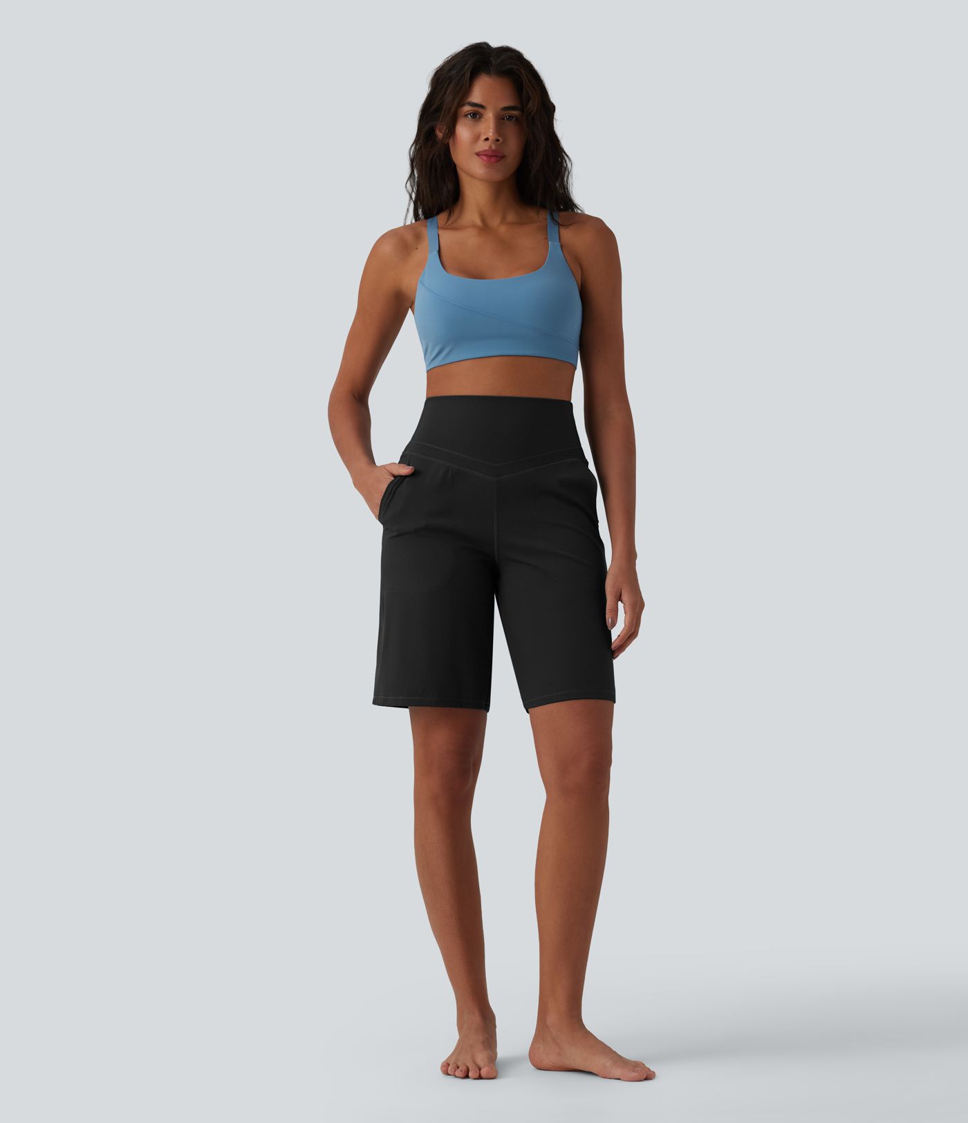 Halara UltraSculpt™ High Waisted Tummy Control Yoga Bermuda Shorts 10'' with Pockets