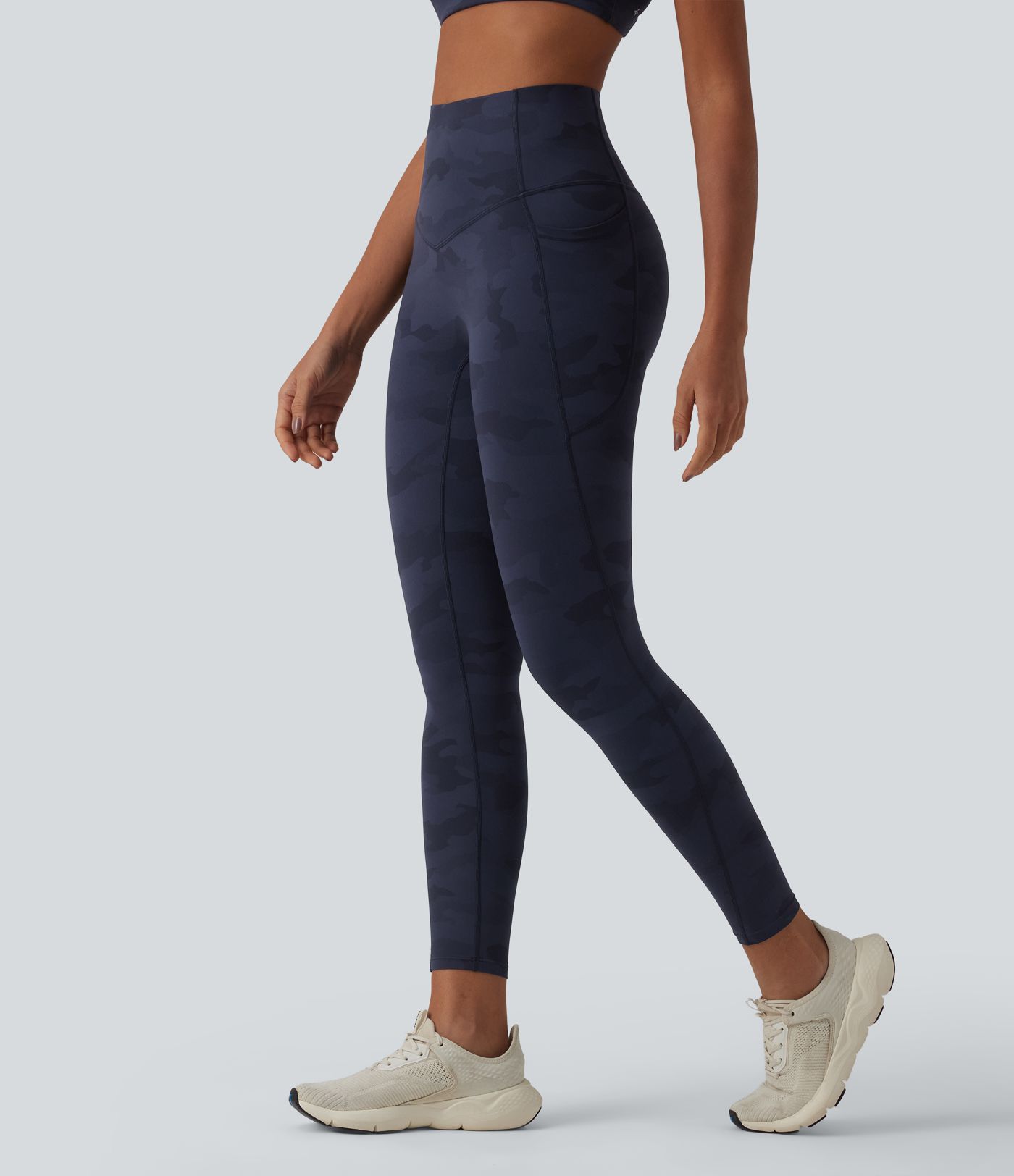 Halara UltraSculpt™ Camo Print High Waisted Tummy Control Running Leggings with Pockets