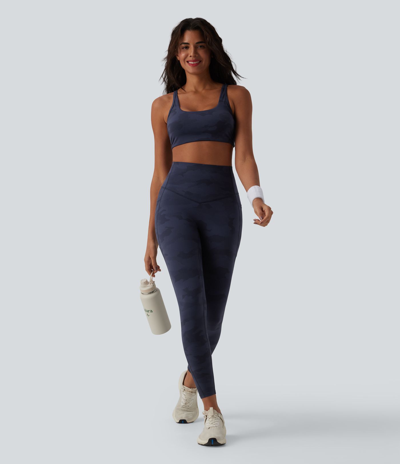 Halara UltraSculpt™ Camo Print High Waisted Tummy Control Running Leggings with Pockets