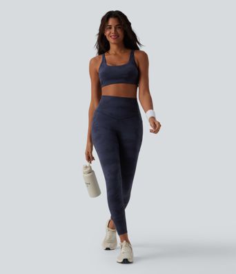 Halara UltraSculpt™ Camo Print High Waisted Tummy Control Running Leggings with Pockets