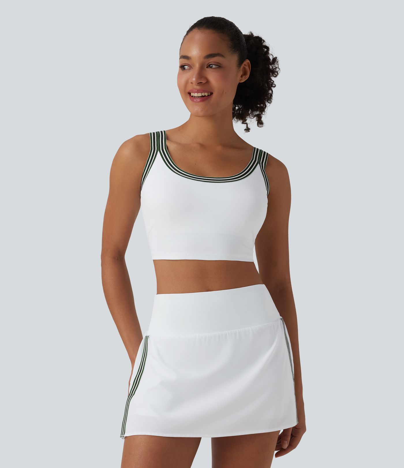 Débardeur 2-en-1 padel/pickleball col U à rayures