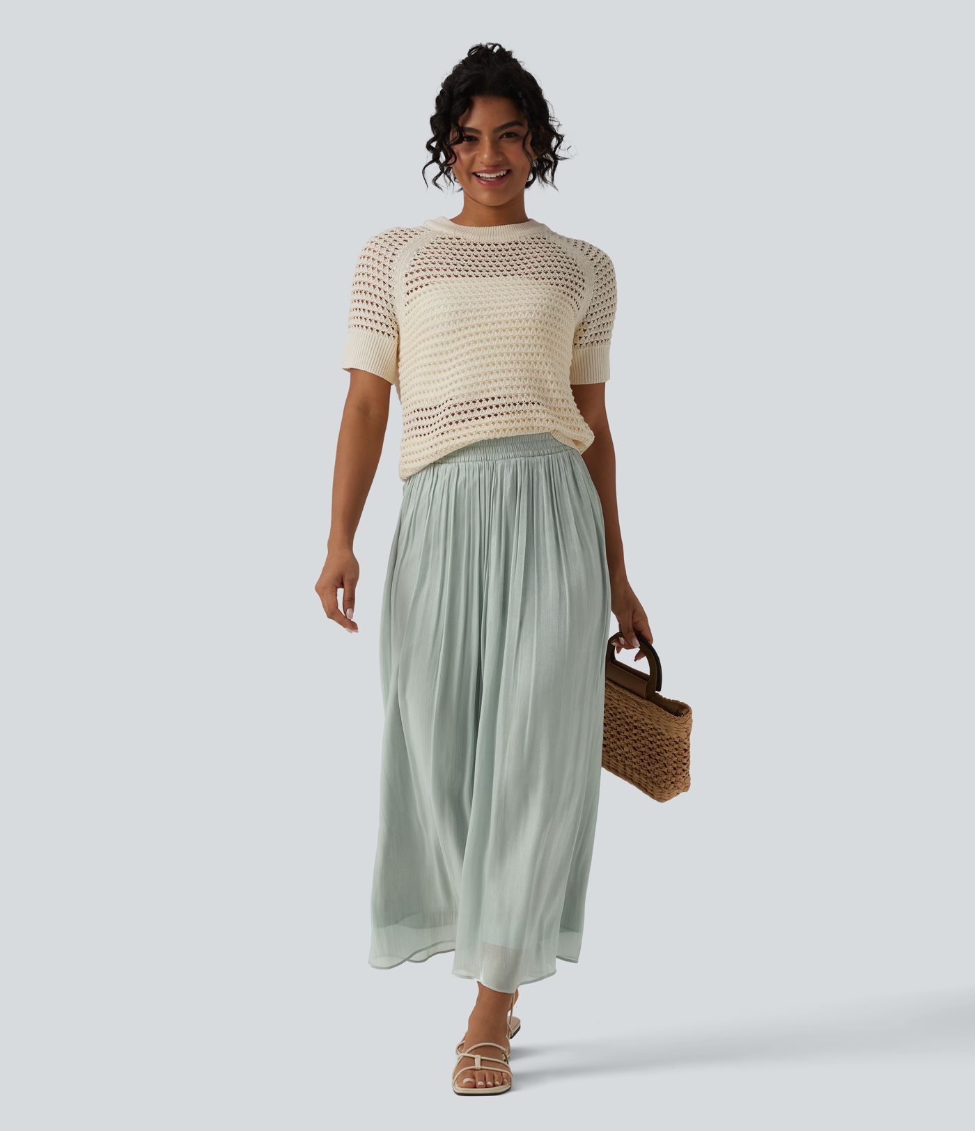 High Waisted Flowy Resort Baggy Pants