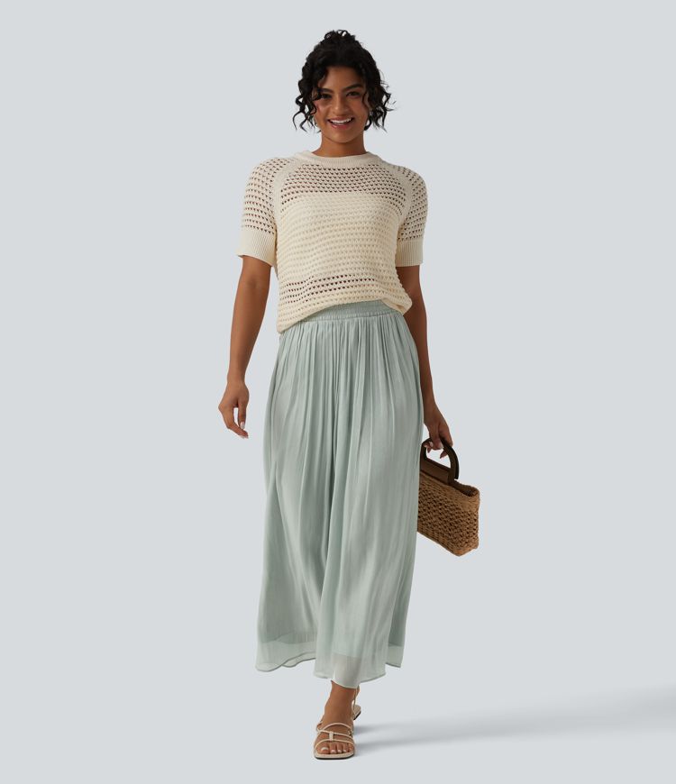 High Waisted Flowy Resort Baggy Pants