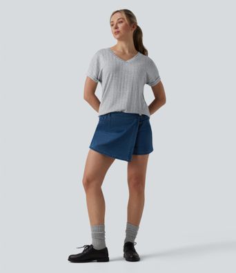 V Neck Short Sleeve Casual T-Shirt