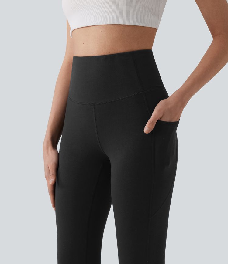 High Waisted Yoga Cotton Leggings with Pockets