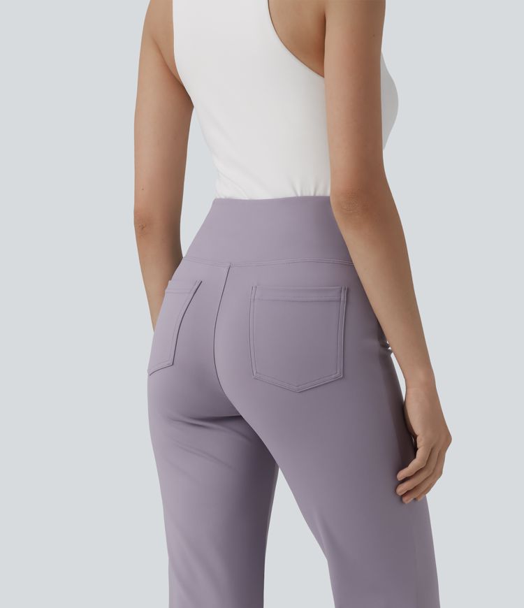 Pantalon tailleur évasé Halara Flex™ DayStretch gainant taille haute repliable avec poches