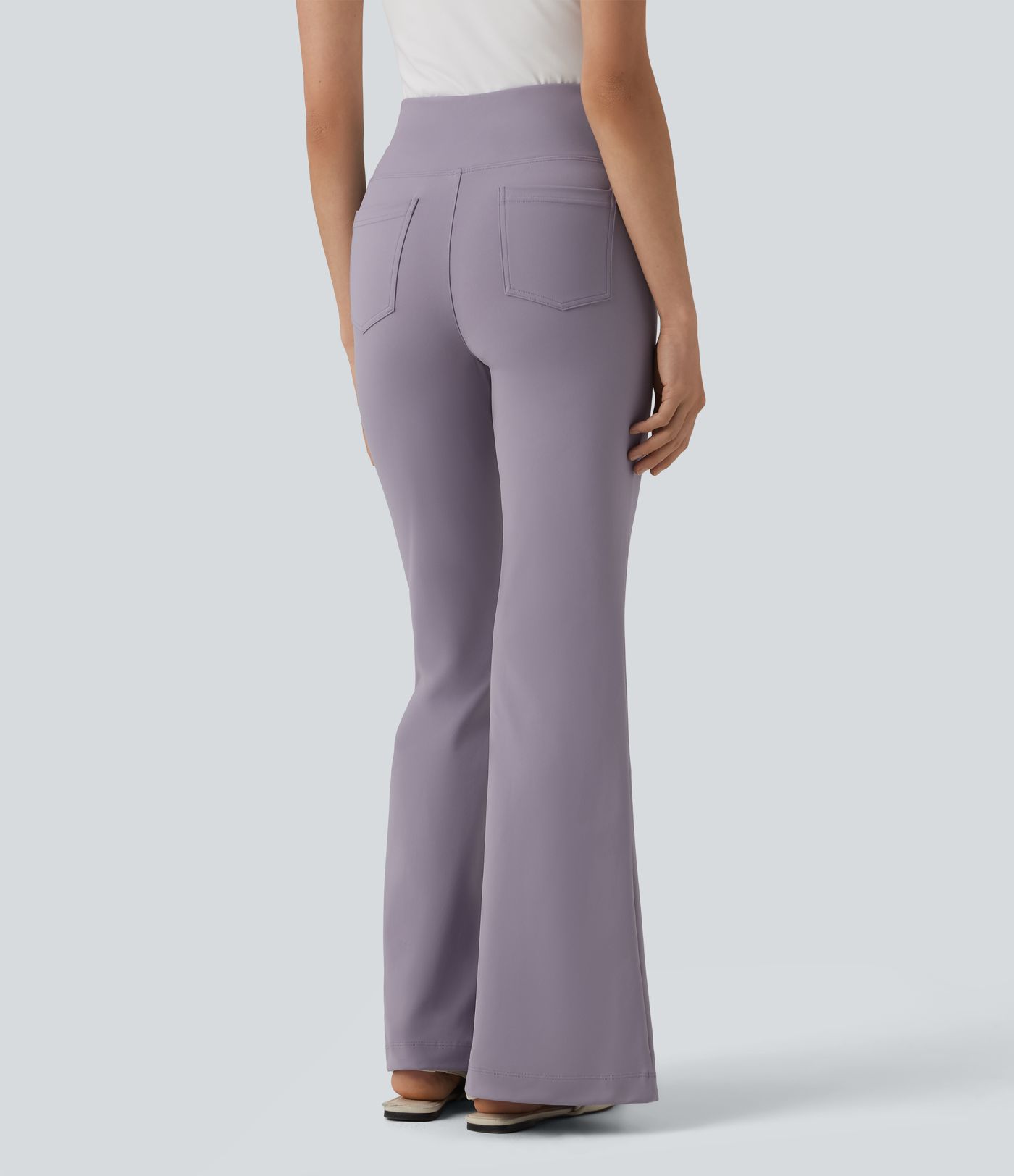 Pantalon tailleur évasé Halara Flex™ DayStretch gainant taille haute repliable avec poches