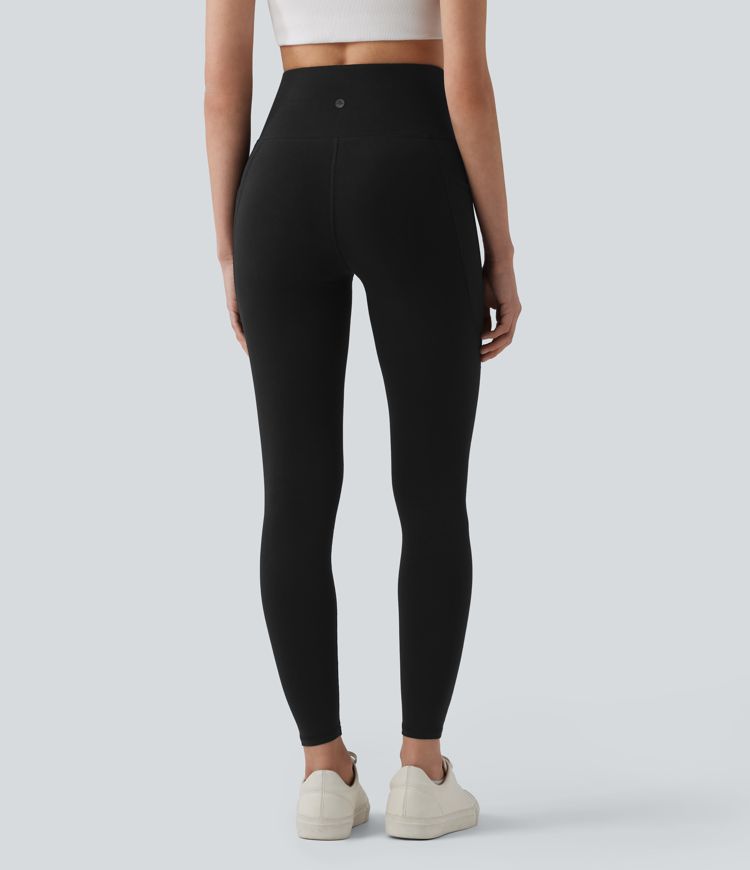 High Waisted Yoga Cotton Leggings with Pockets