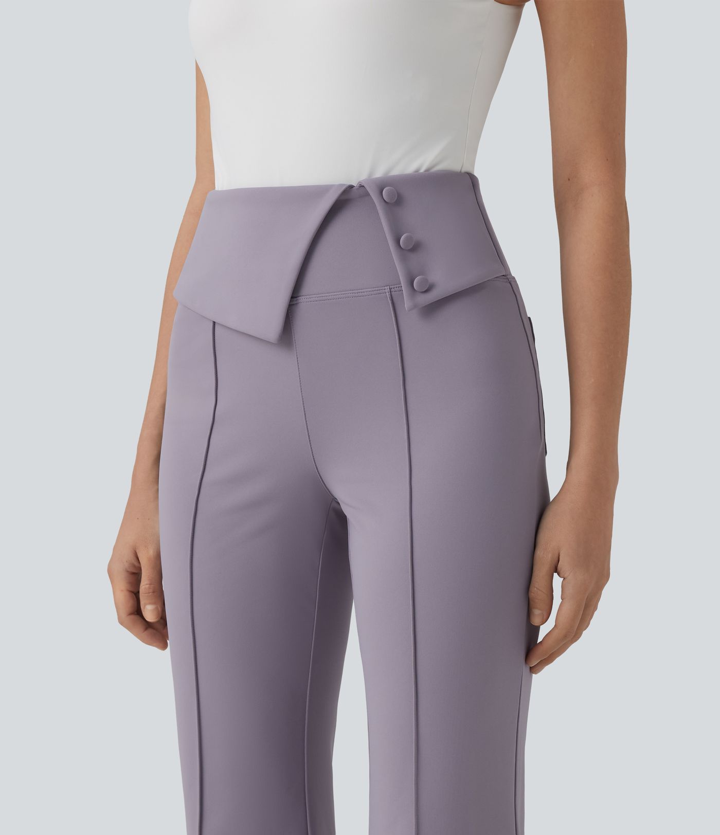 Pantalon tailleur évasé Halara Flex™ DayStretch gainant taille haute repliable avec poches