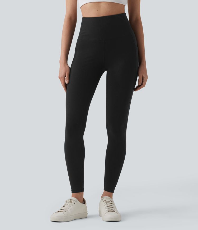 High Waisted Yoga Cotton Leggings with Pockets
