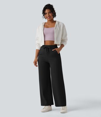 Softlyzero™ Airy - Lässige Baggy-Hose mit hohem Bund, Seitentaschen, Kordelzug, Kontrastnetz und Cool-Touch - UPF50+