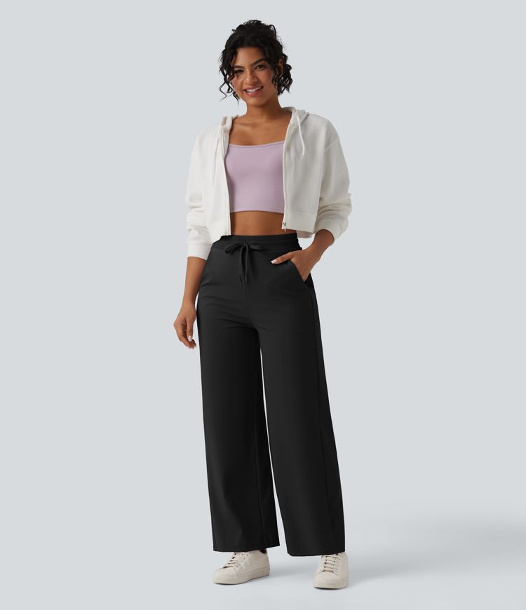 Softlyzero™ Airy - Lässige Baggy-Hose mit hohem Bund, Seitentaschen, Kordelzug, Kontrastnetz und Cool-Touch - UPF50+