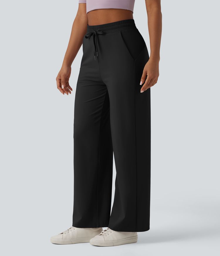 Softlyzero™ Airy - Lässige Baggy-Hose mit hohem Bund, Seitentaschen, Kordelzug, Kontrastnetz und Cool-Touch - UPF50+