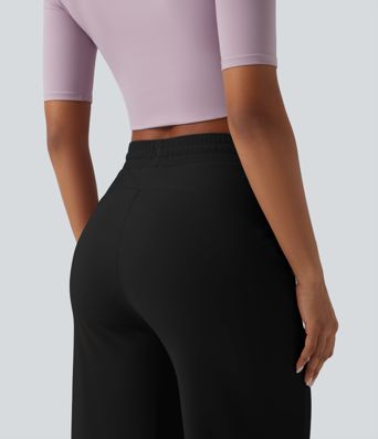 Softlyzero™ Airy - Lässige Baggy-Hose mit hohem Bund, Seitentaschen, Kordelzug, Kontrastnetz und Cool-Touch - UPF50+