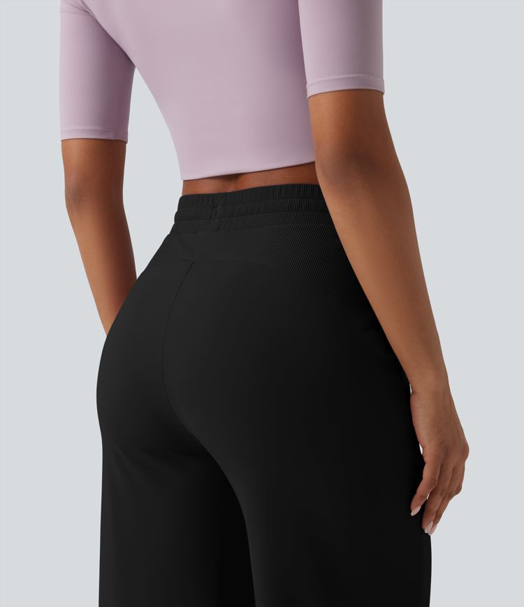 Softlyzero™ Airy - Lässige Baggy-Hose mit hohem Bund, Seitentaschen, Kordelzug, Kontrastnetz und Cool-Touch - UPF50+