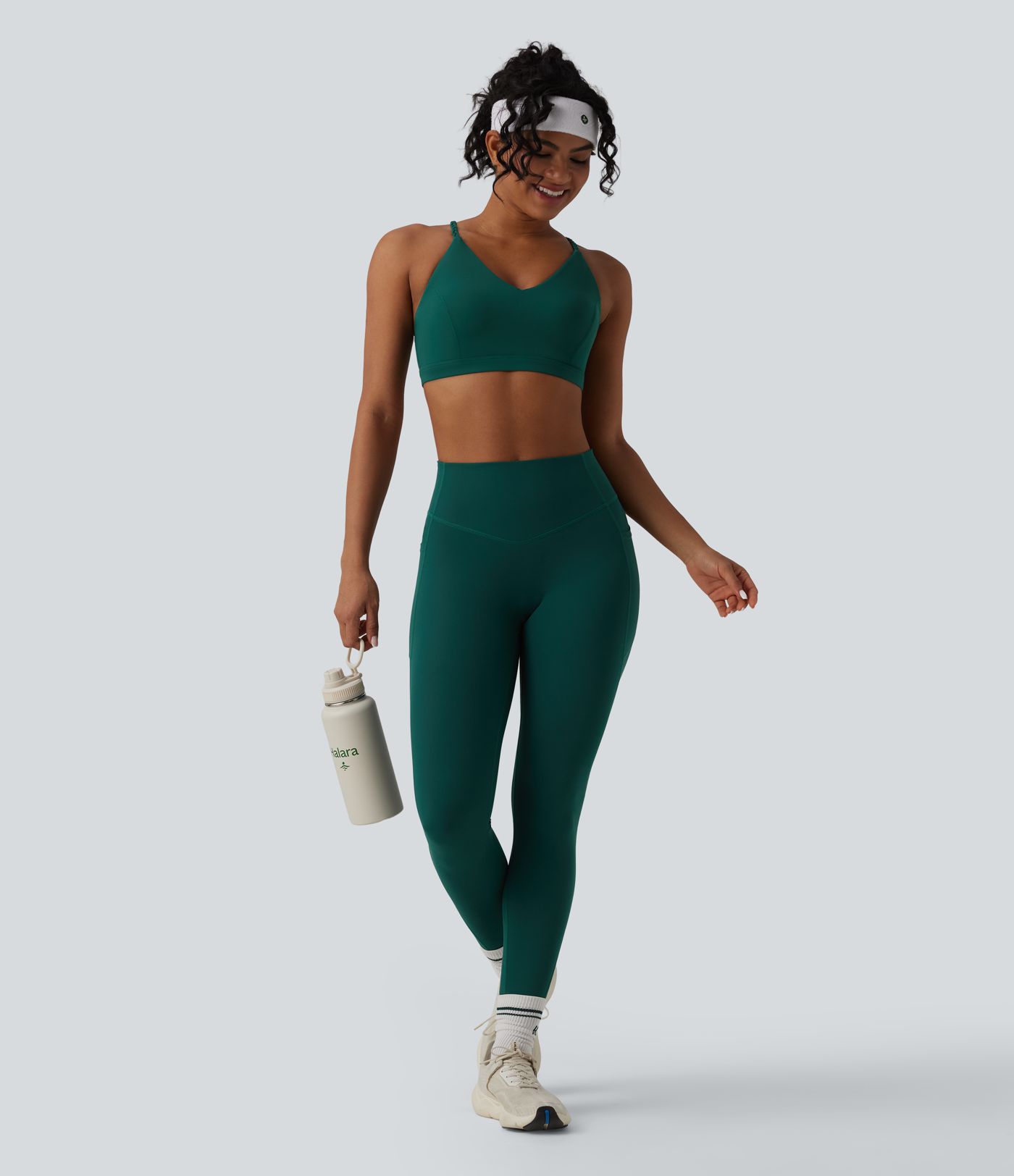 Brassière de sport yoga Halara UltraSculpt™ bretelles croisées dos nu maintien léger