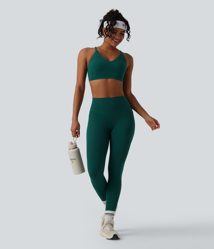 Brassière de sport yoga Halara UltraSculpt™ bretelles croisées dos nu maintien léger