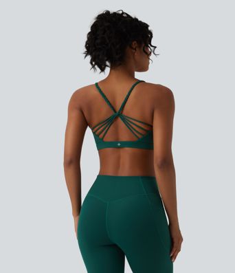 Brassière de sport yoga Halara UltraSculpt™ bretelles croisées dos nu maintien léger