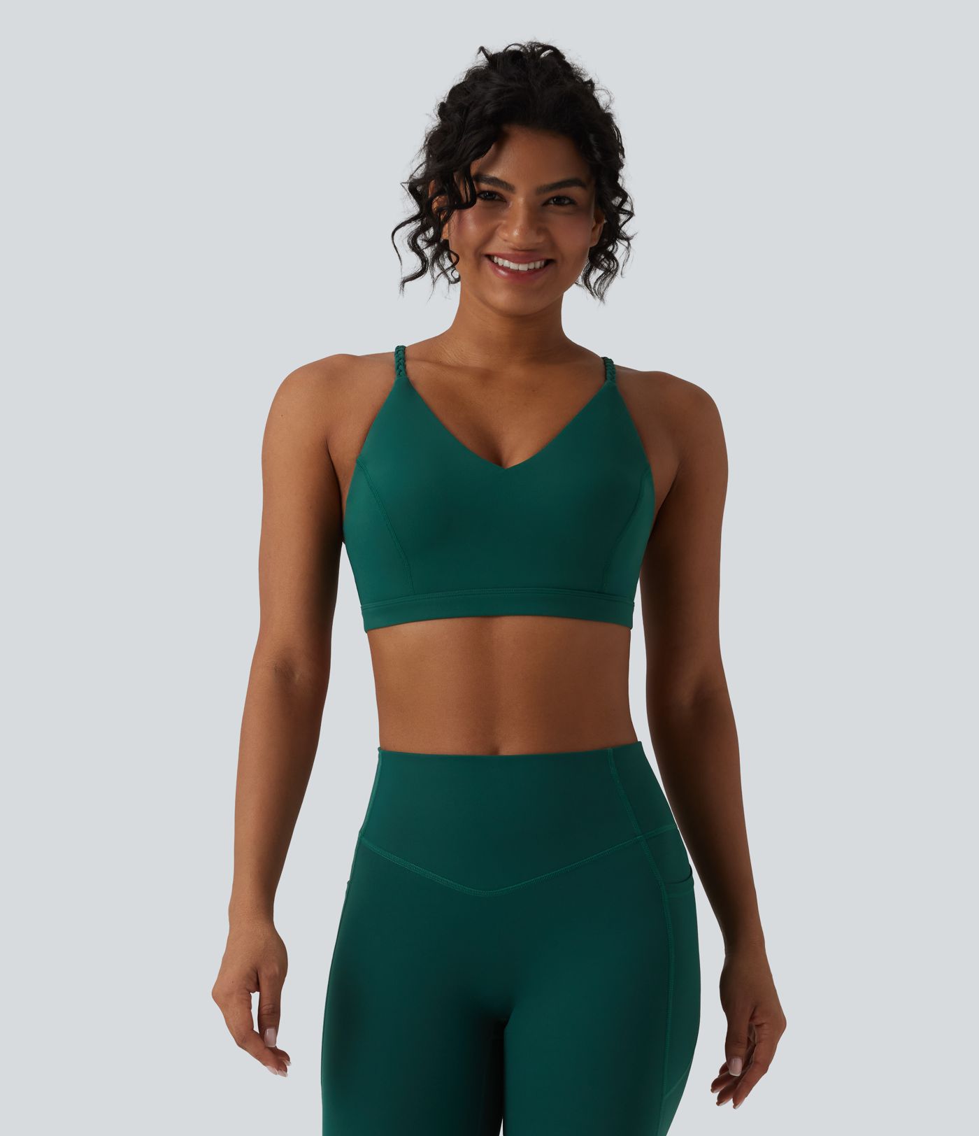 Brassière de sport yoga Halara UltraSculpt™ bretelles croisées dos nu maintien léger