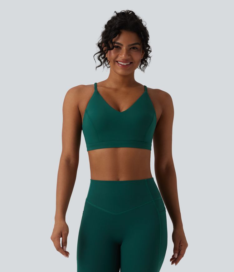 Brassière de sport yoga Halara UltraSculpt™ bretelles croisées dos nu maintien léger