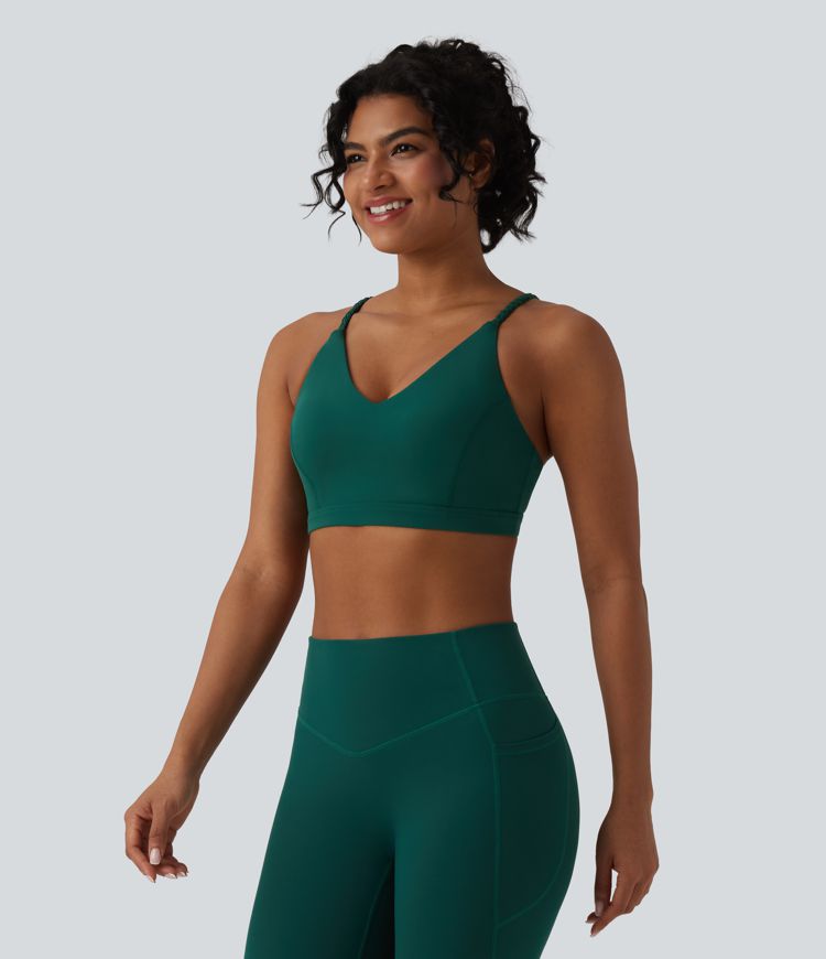 Brassière de sport yoga Halara UltraSculpt™ bretelles croisées dos nu maintien léger