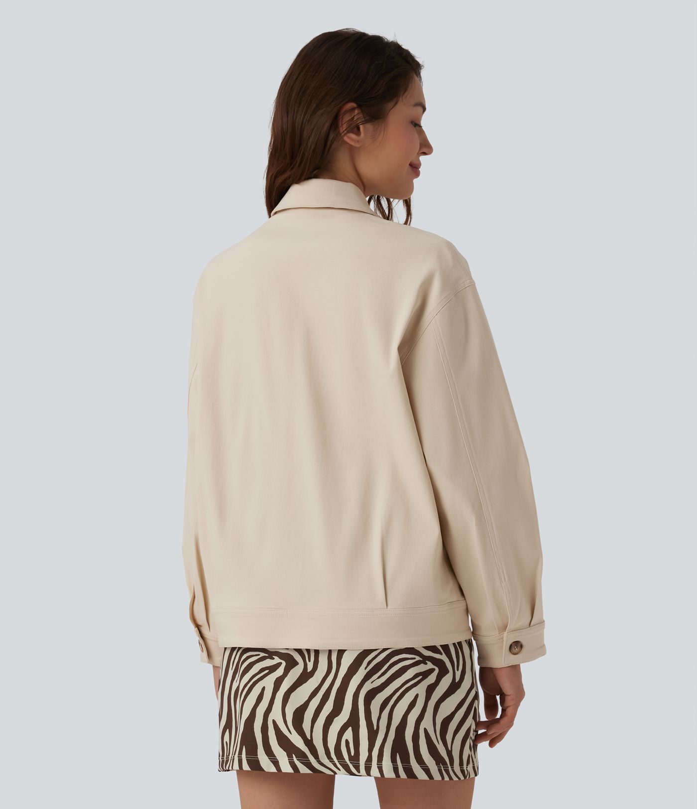 Long Sleeve Zipper Casual Jacket with Pockets