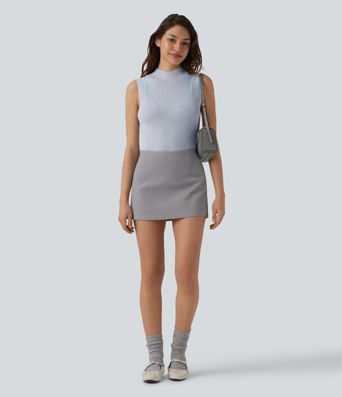 Állónyakú, ujjatlan munkapulóver