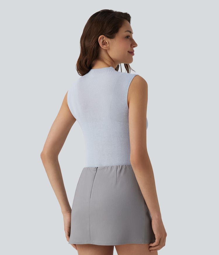 Állónyakú, ujjatlan munkapulóver