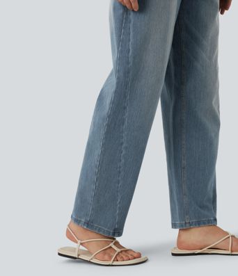 Halara Flex™ - Lässige Jeans mit niedrigem Bund, mehreren Taschen und Barrel-Leg