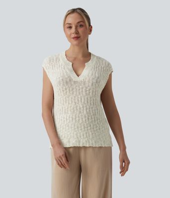 V-neck Cap Sleeve Resort Jumper