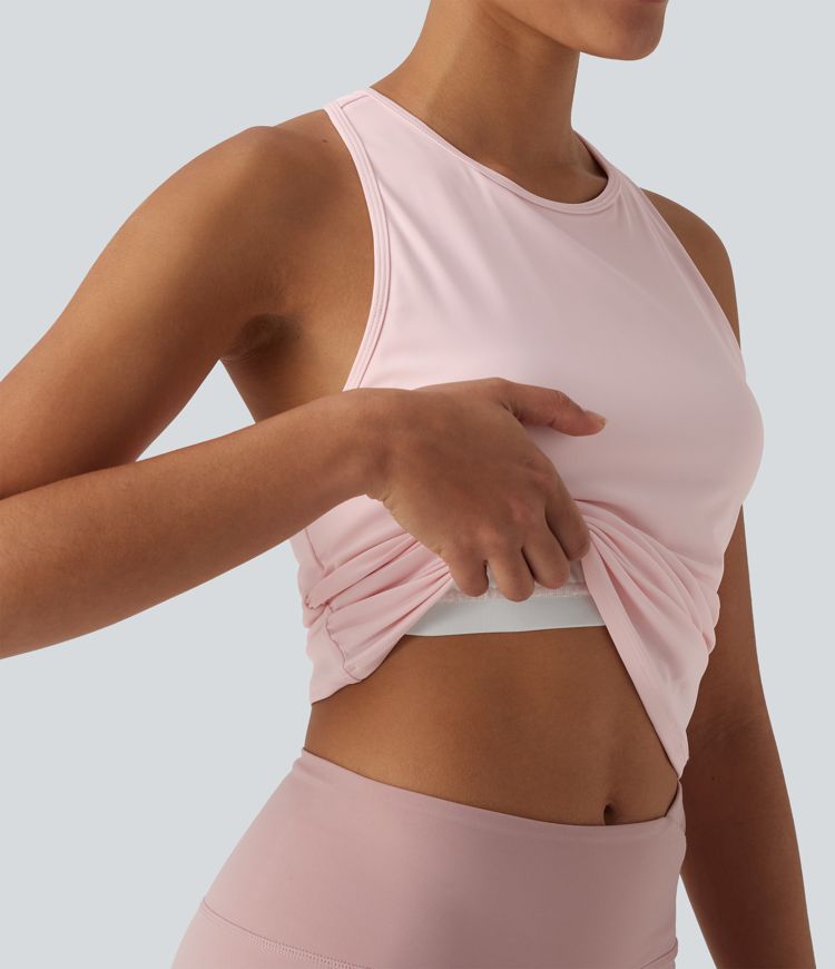 SoftlyZero™ Round Neck Racerback Cool Touch Yoga Tank Top