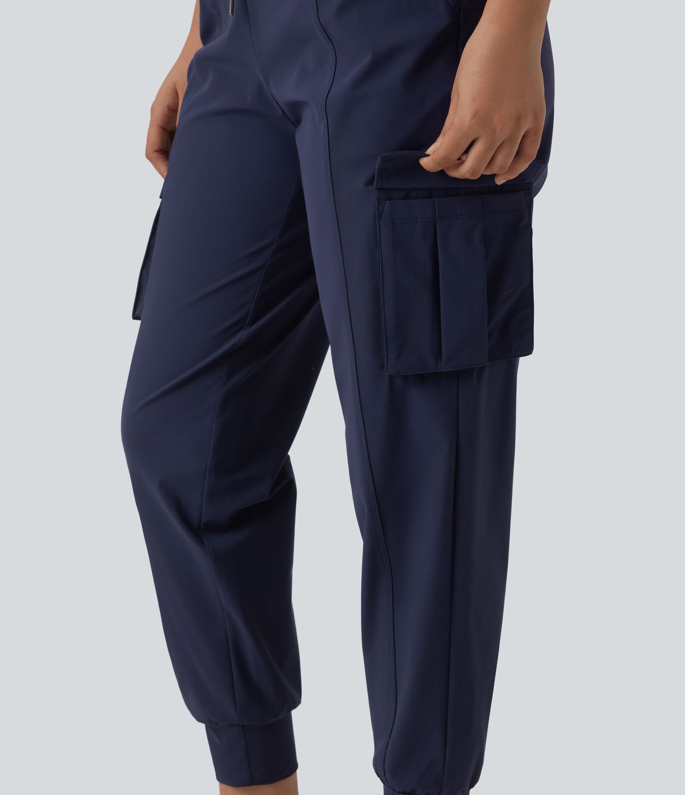 High Waisted Drawstring Quick Dry Cool Touch Casual Cargo Joggers with Pockets-UPF40+