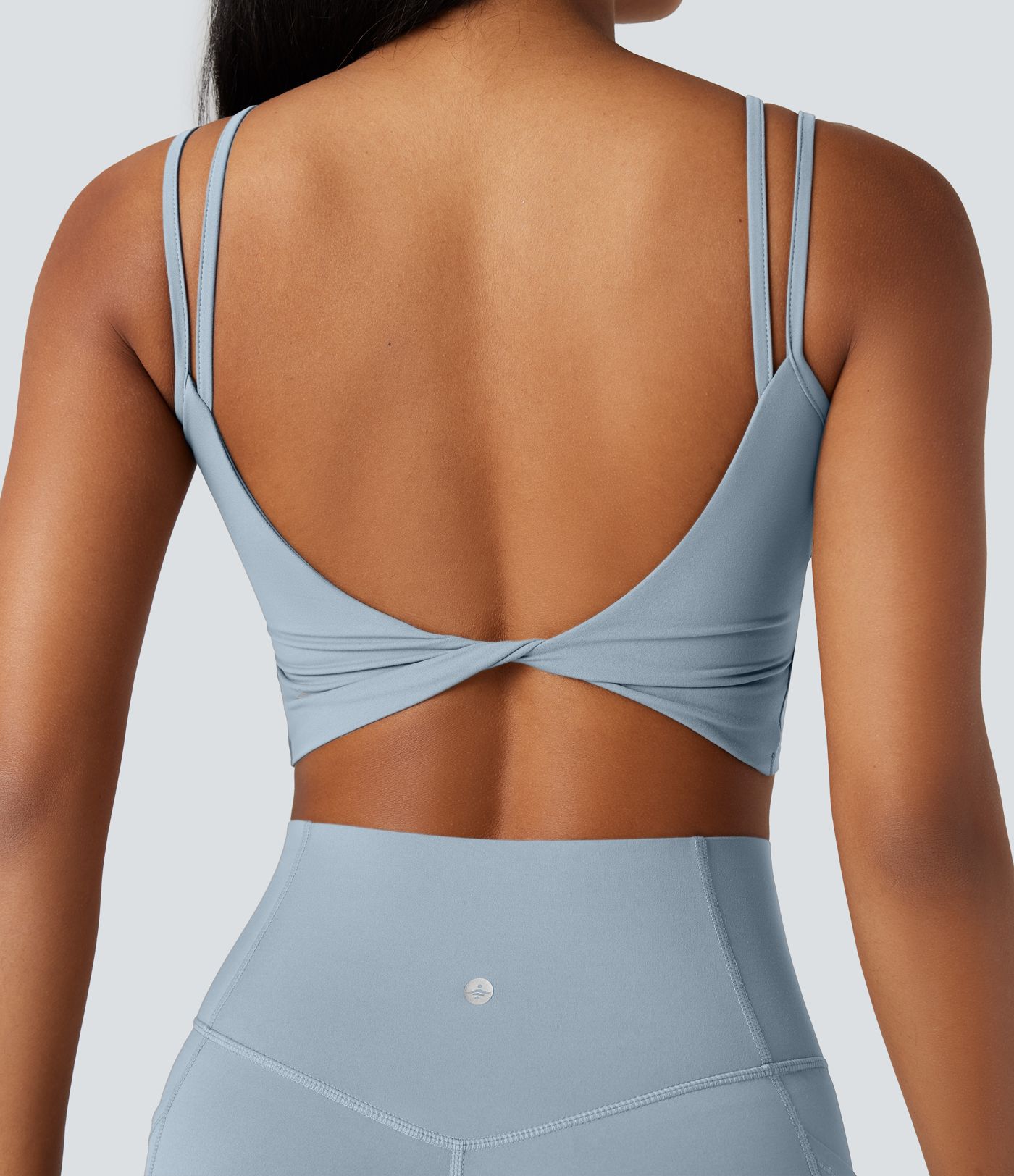 Halara UltraSculpt™ Double Straps Twisted Backless Cropped Yoga Tank Top