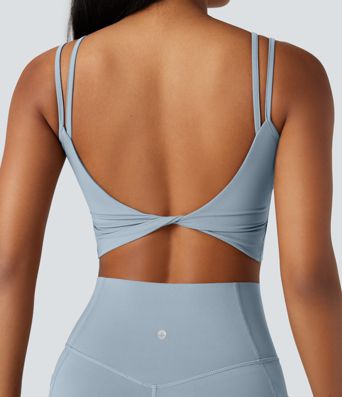 Halara UltraSculpt™ Double Straps Twisted Backless Cropped Yoga Tank Top